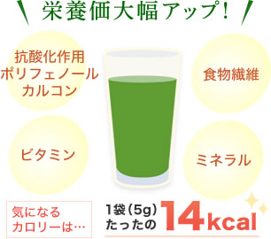 栄養価大幅アップ！気になるカロリーは1包（8g）たったの8kcal