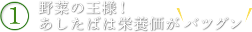 野菜の王様。あしたばは栄養価がバツグン。